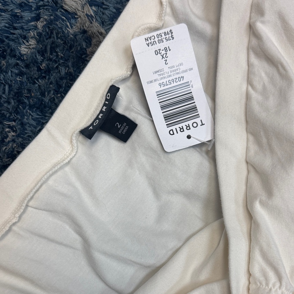 Torrid Midi Jersey Challis Sweetheart Tube Dress up - Picture 2 of 9
